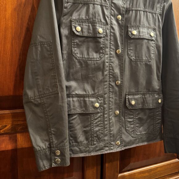 J. Crew Women’s Downtown Field Waxed Cotton Green Utility Jacket Small - Picture 7 of 16